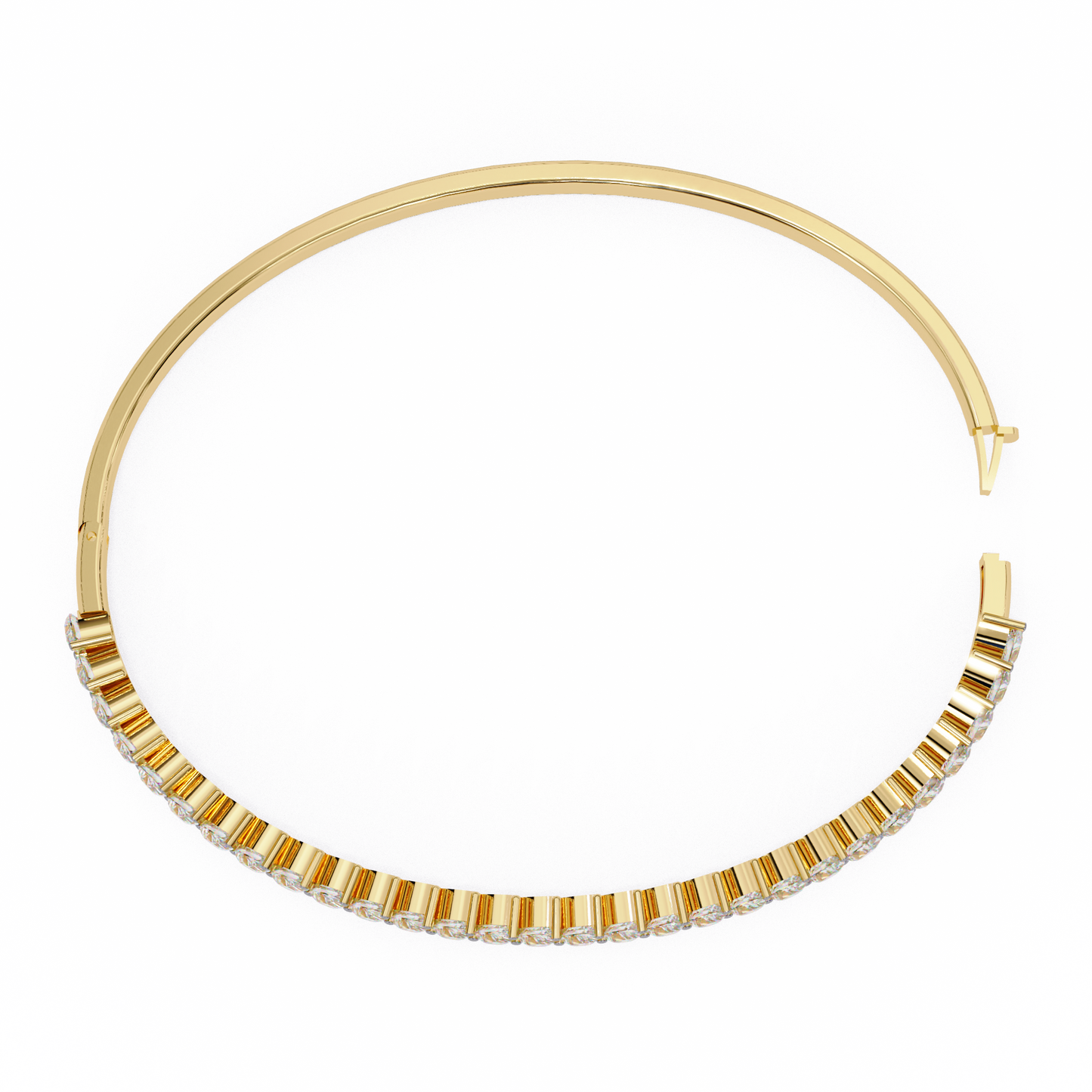 14 Pointer Pear Trail Diamond Kada Bracelet