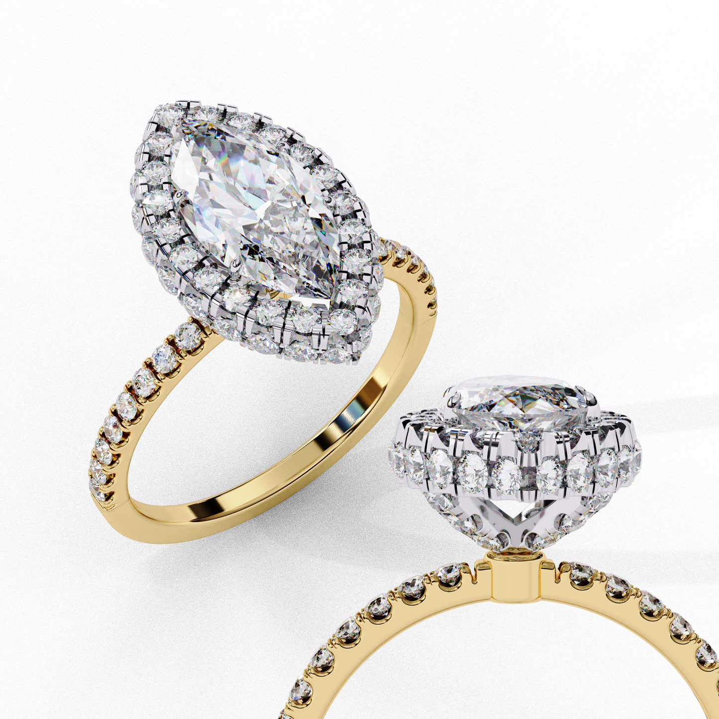 Mia Marquise Halo Solitaire Ring