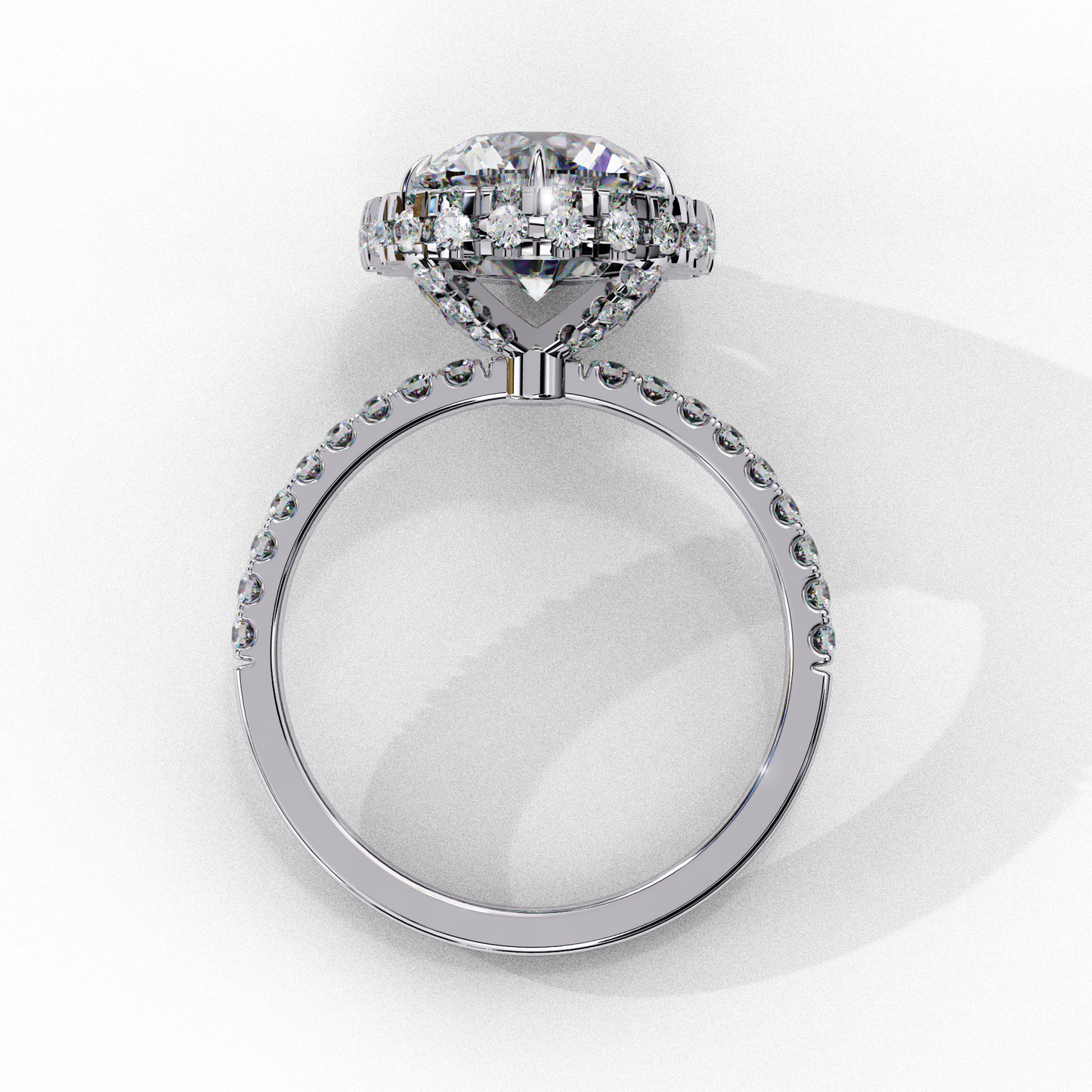 Round Halo Solitaire Ring