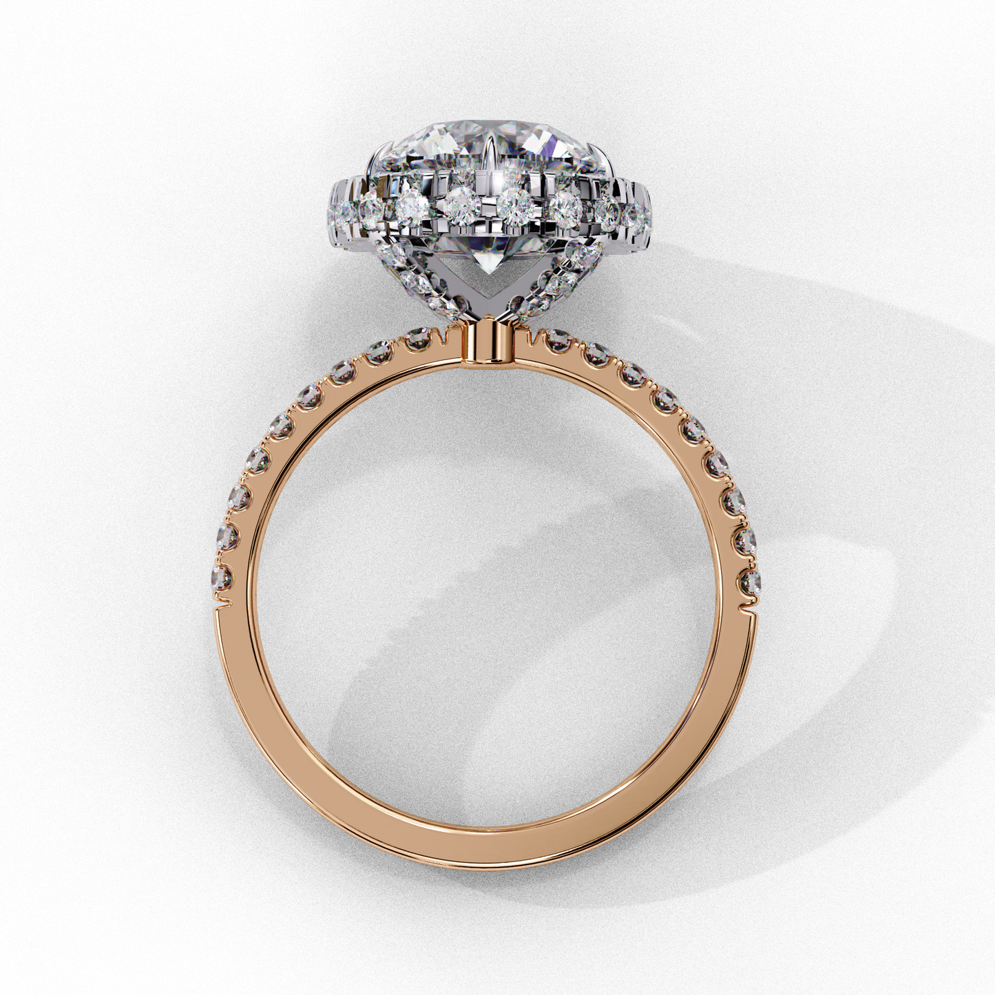 Round Halo Solitaire Ring
