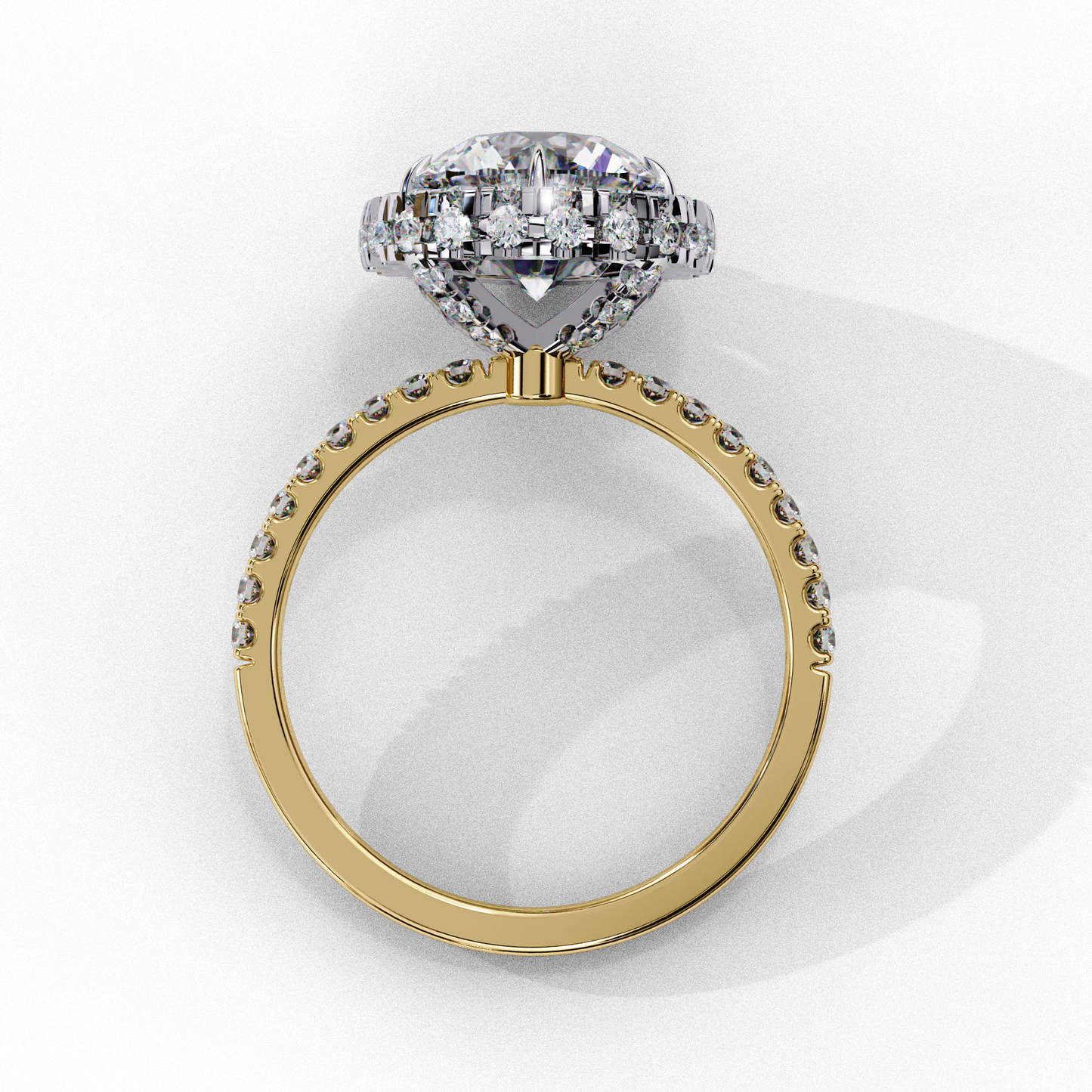 Round Halo Solitaire Ring