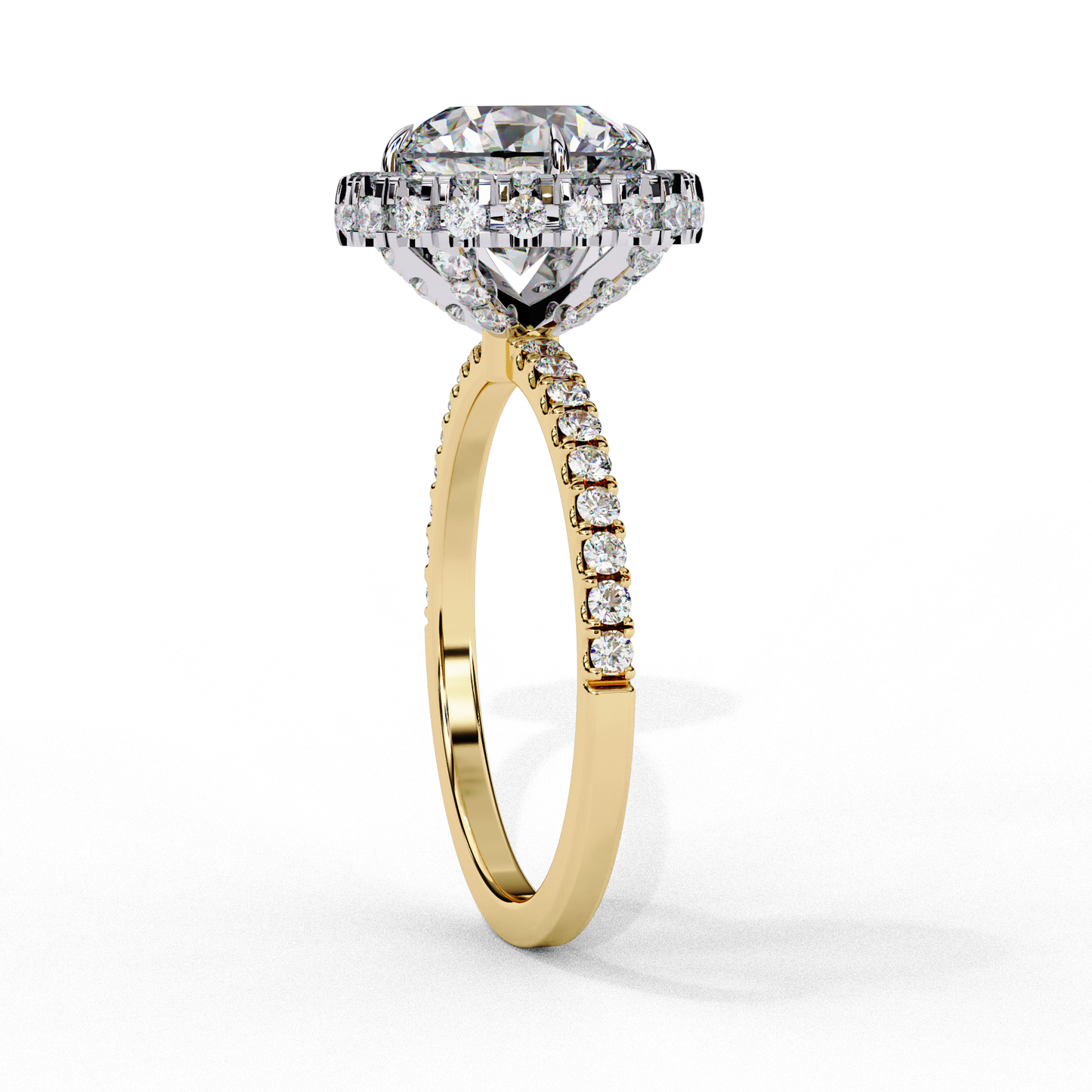 Round Halo Solitaire Ring