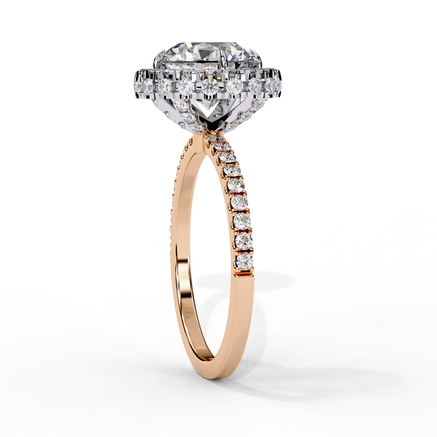 Round Halo Solitaire Ring