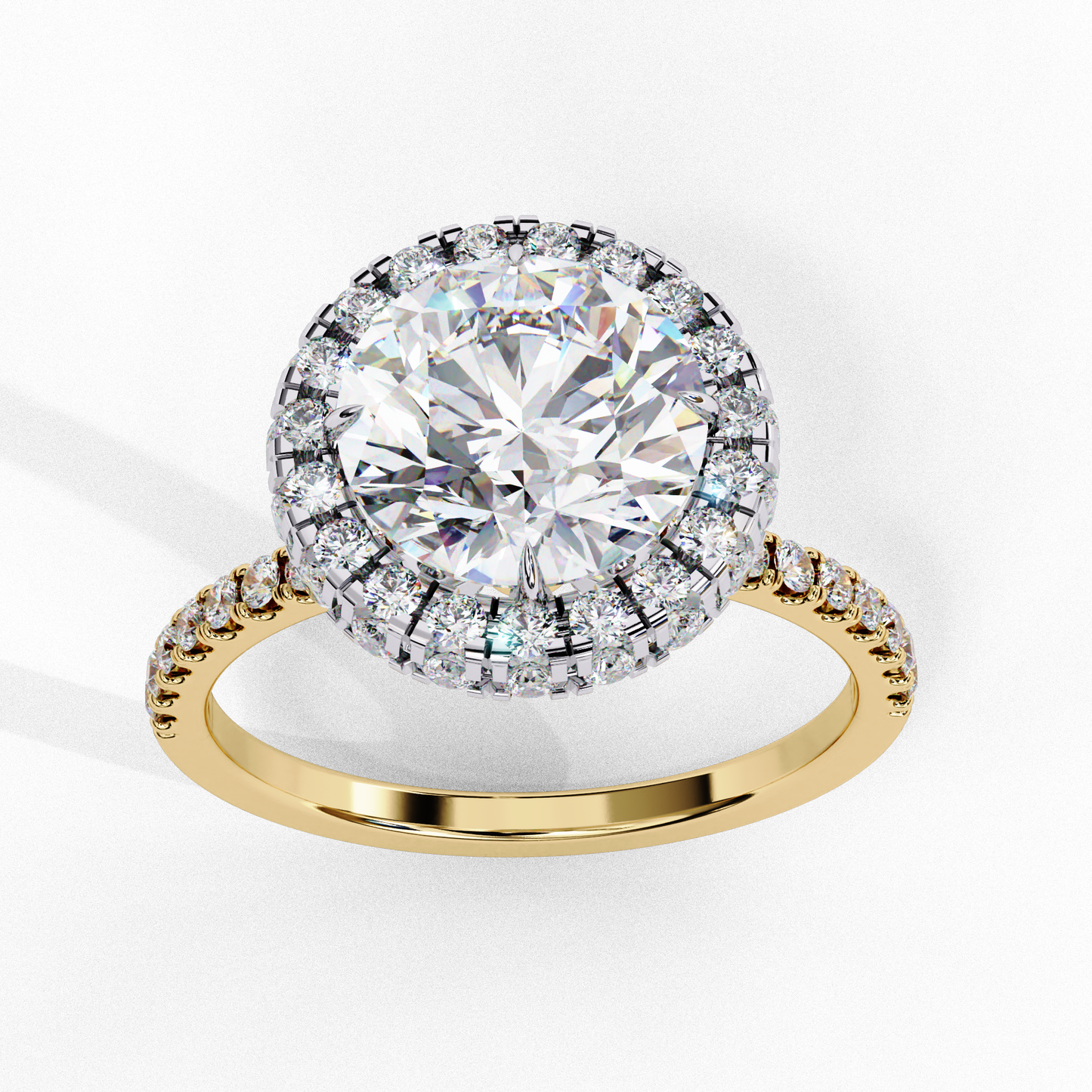 Round Halo Solitaire Ring