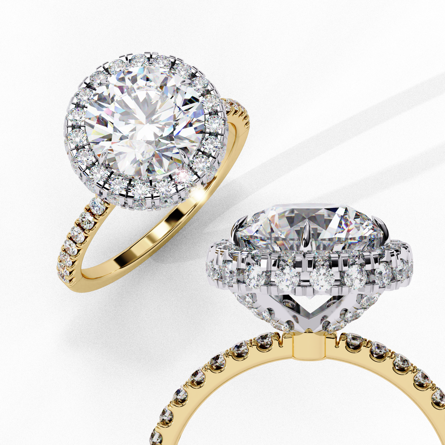 Round Halo Solitaire Ring