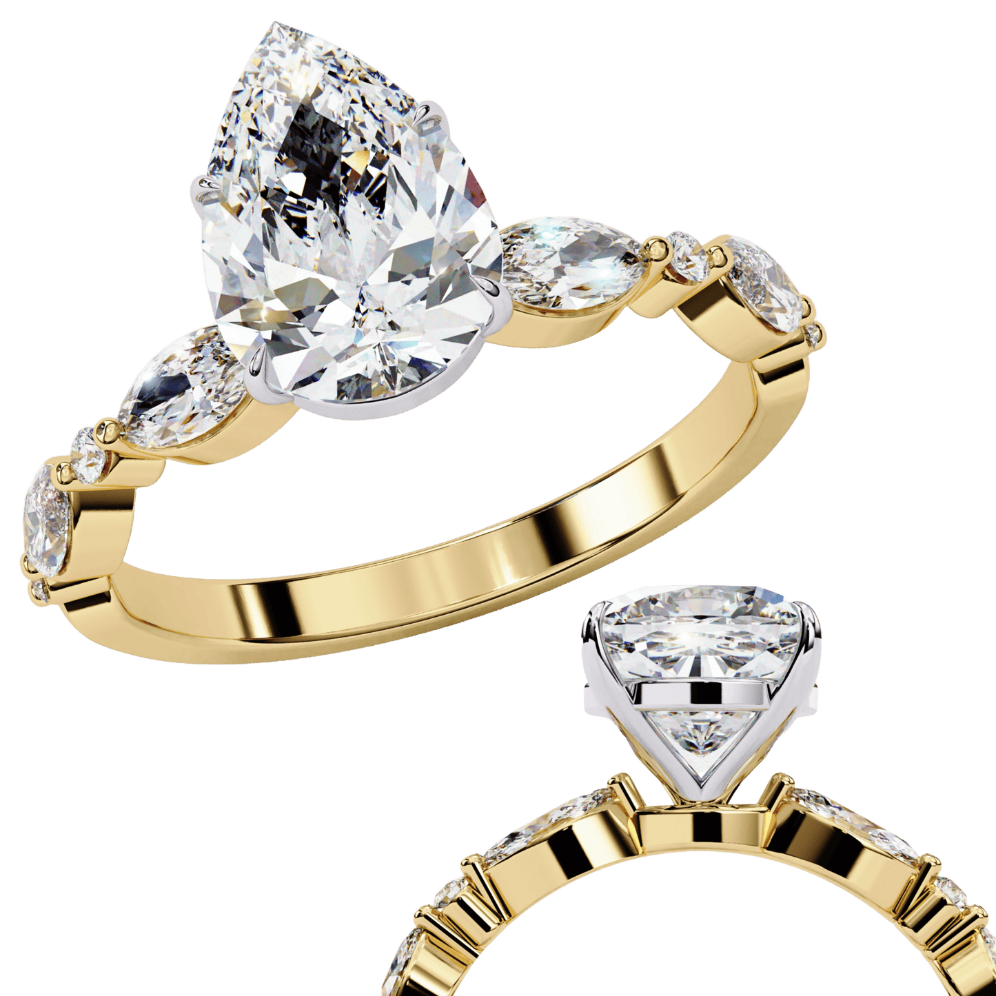 Daisy Round Solitaire Engagement Ring