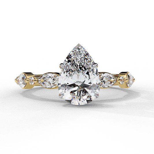 Daisy Round Solitaire Engagement Ring