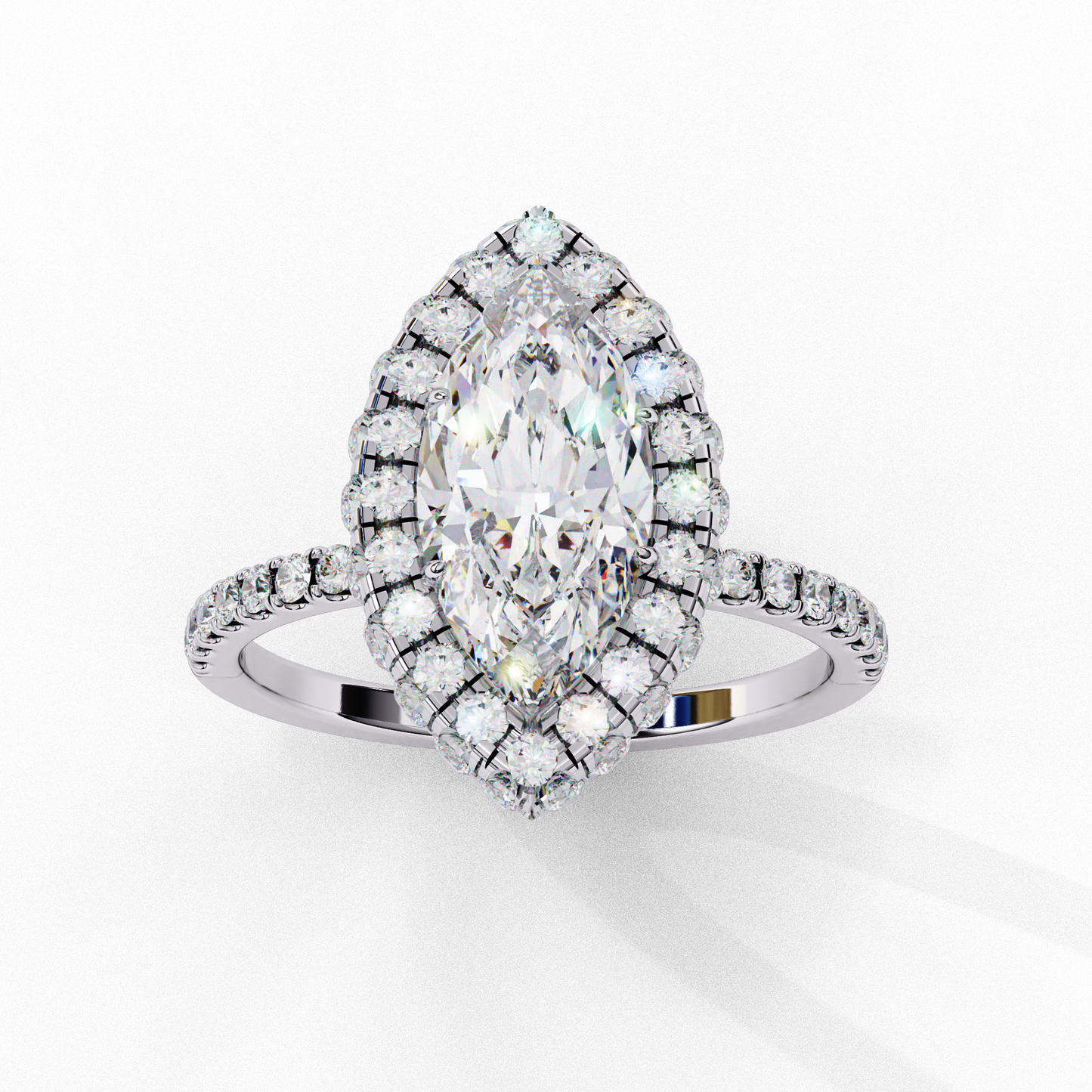 Mia Marquise Halo Solitaire Ring