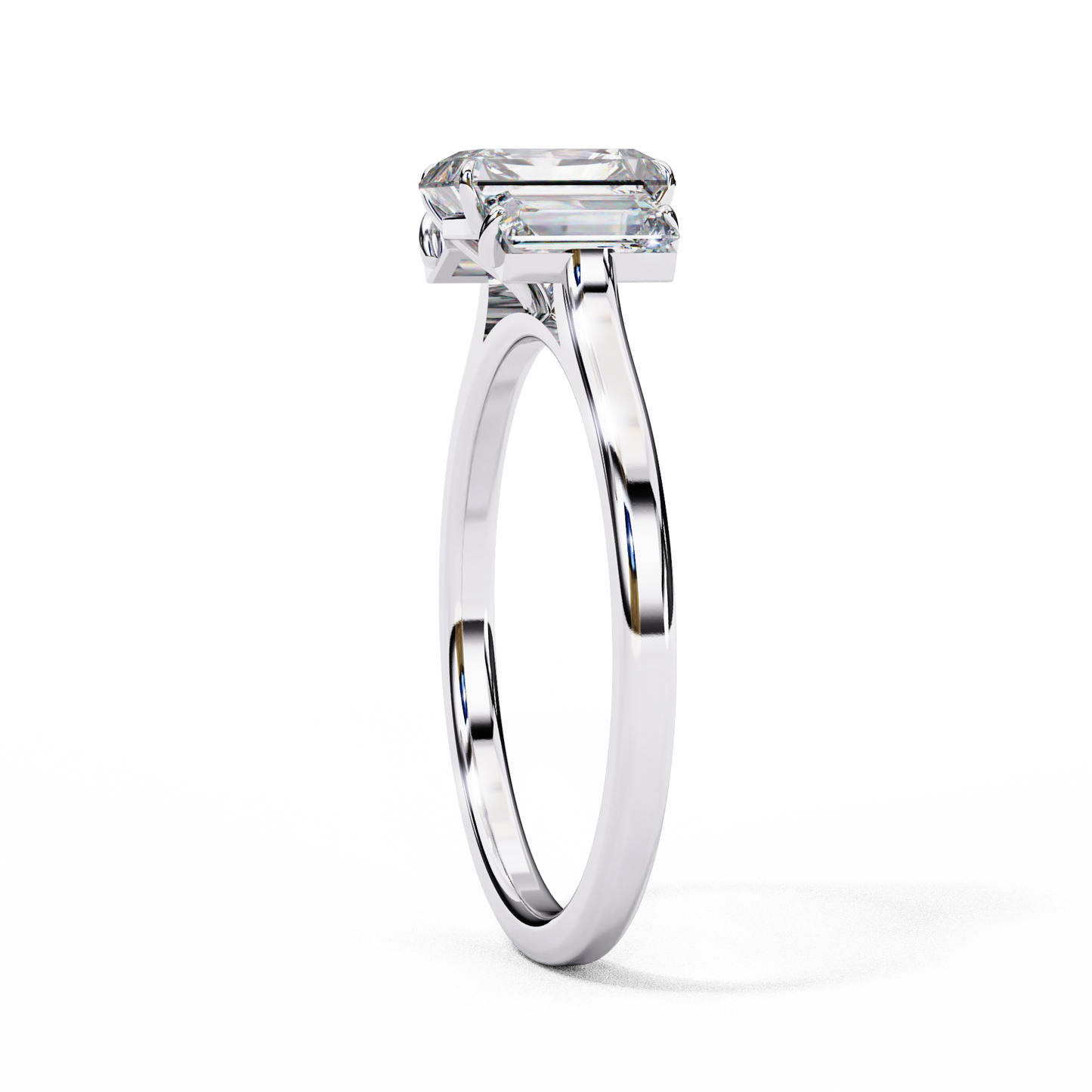Radiant Cut Three-Stone Solitaire Ring