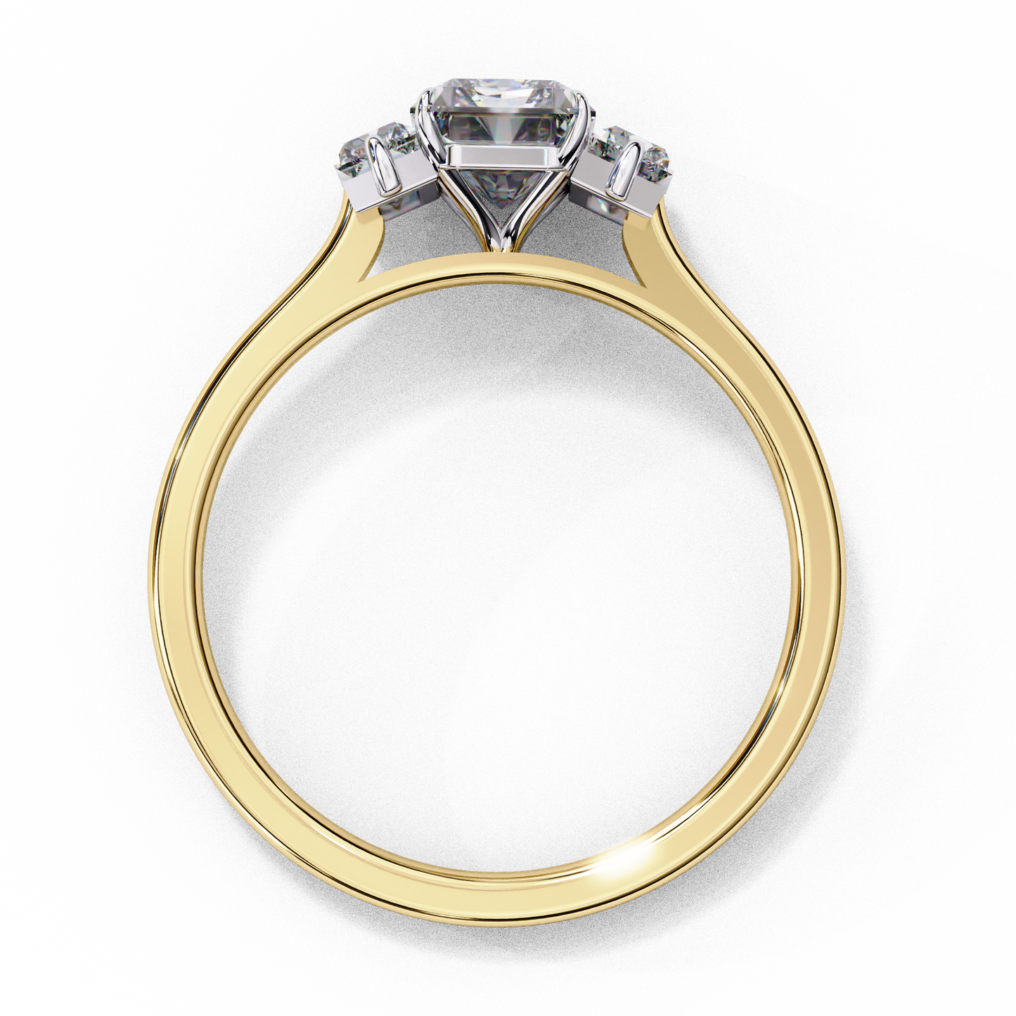 Radiant Cut Three-Stone Solitaire Ring