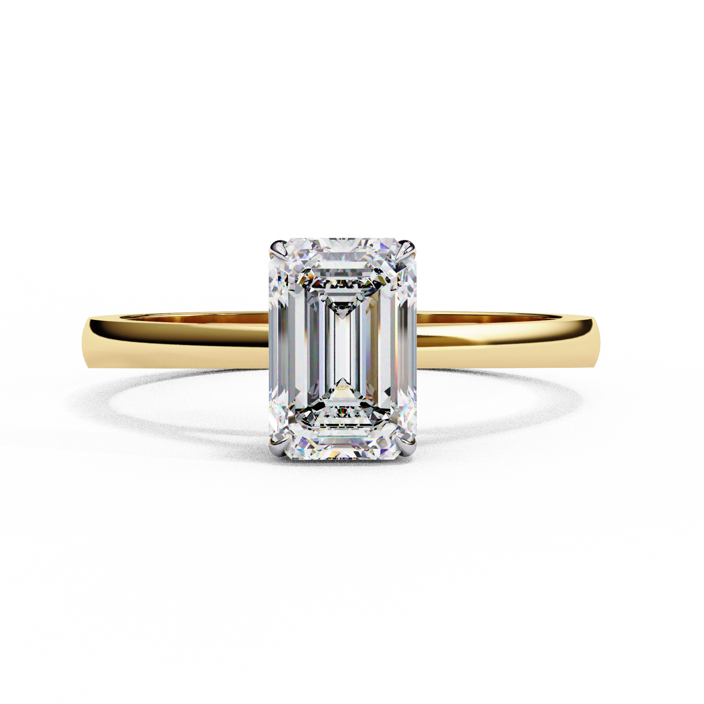 White Emerald 1.2 Ct Solitaire Ring