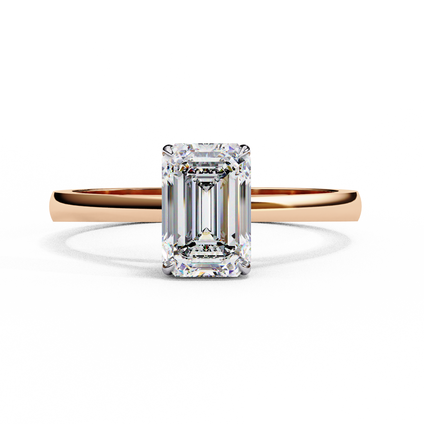 White Emerald 1.2 Ct Solitaire Ring