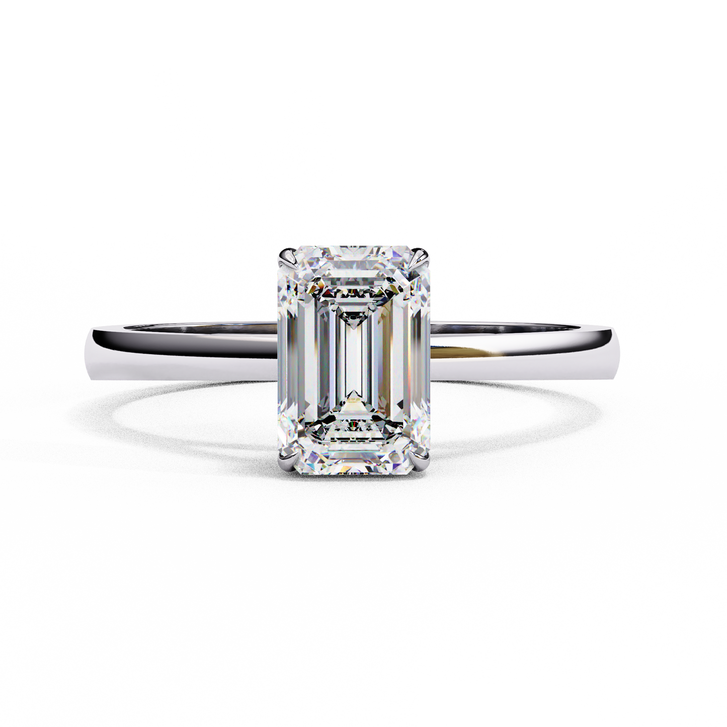White Emerald 1.2 Ct Solitaire Ring