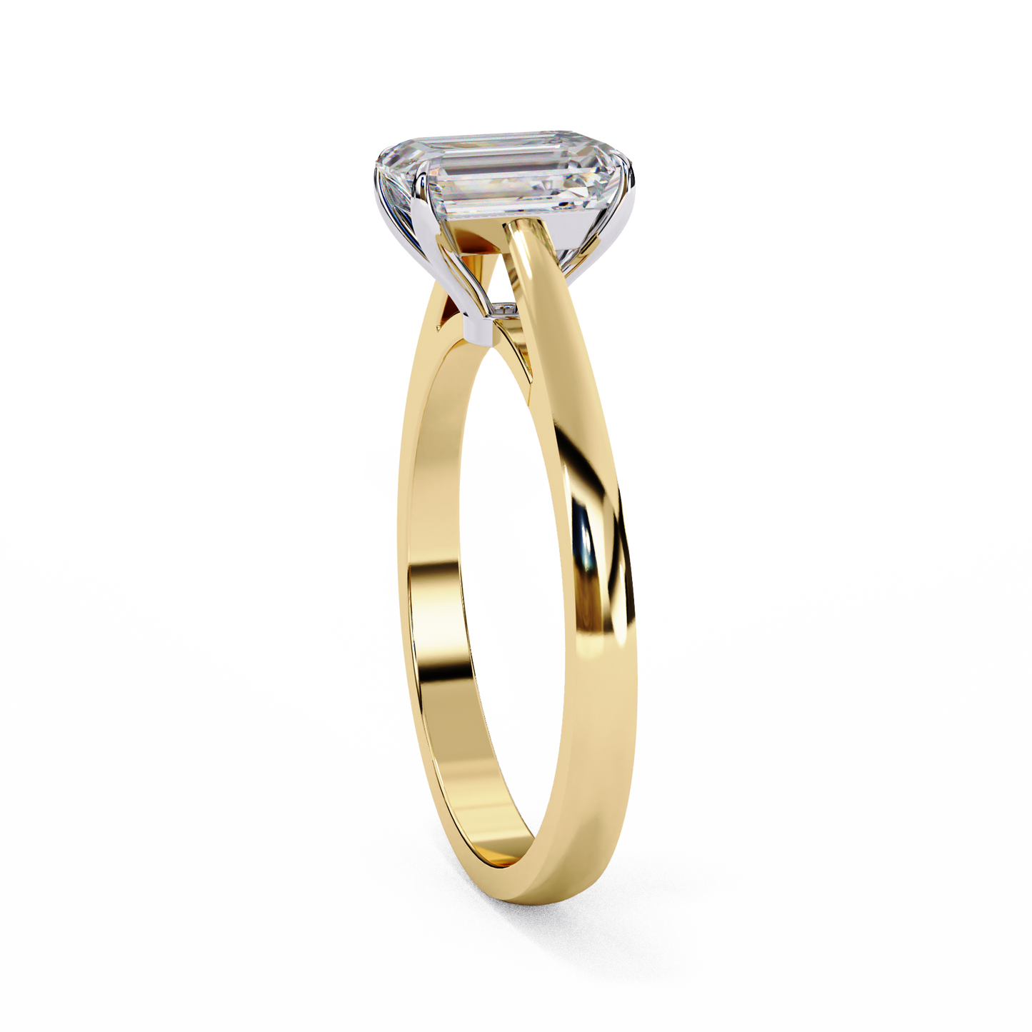 White Emerald 1.2 Ct Solitaire Ring