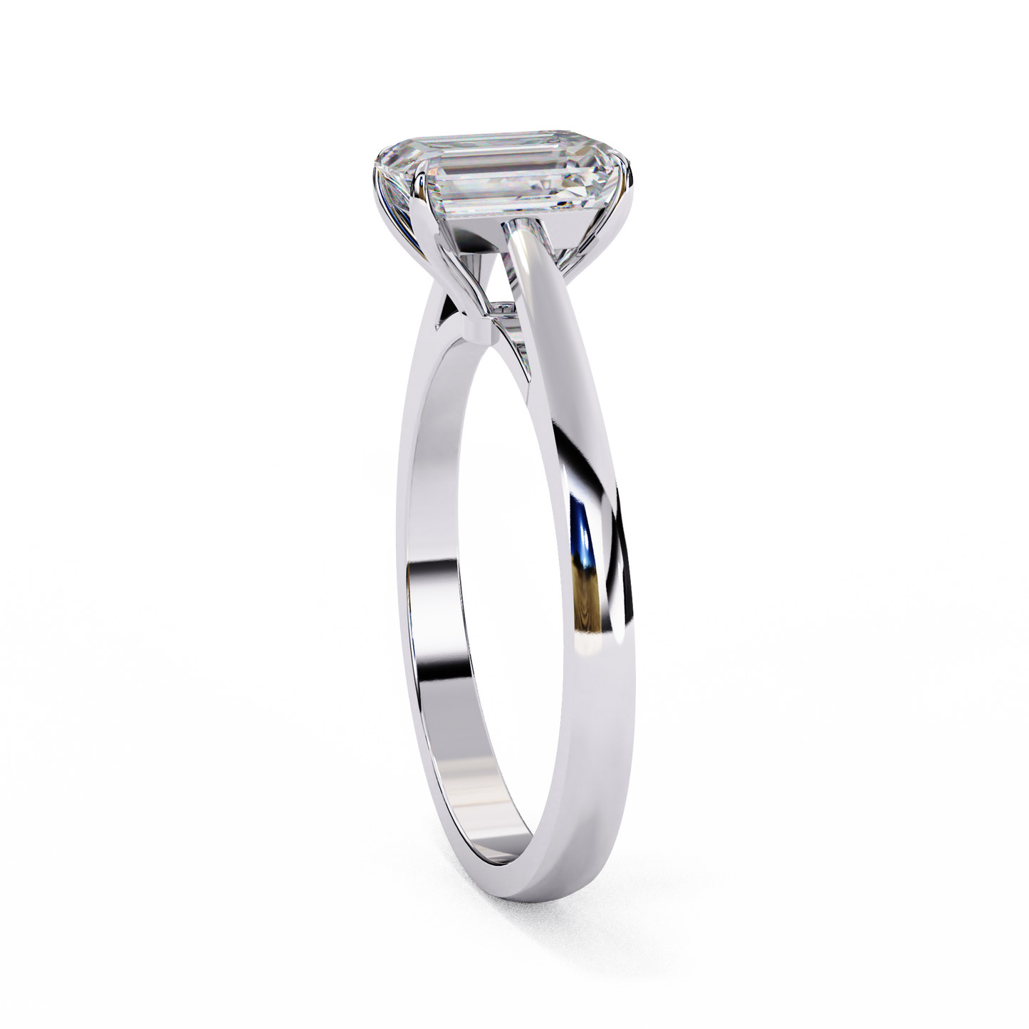 White Emerald 1.2 Ct Solitaire Ring