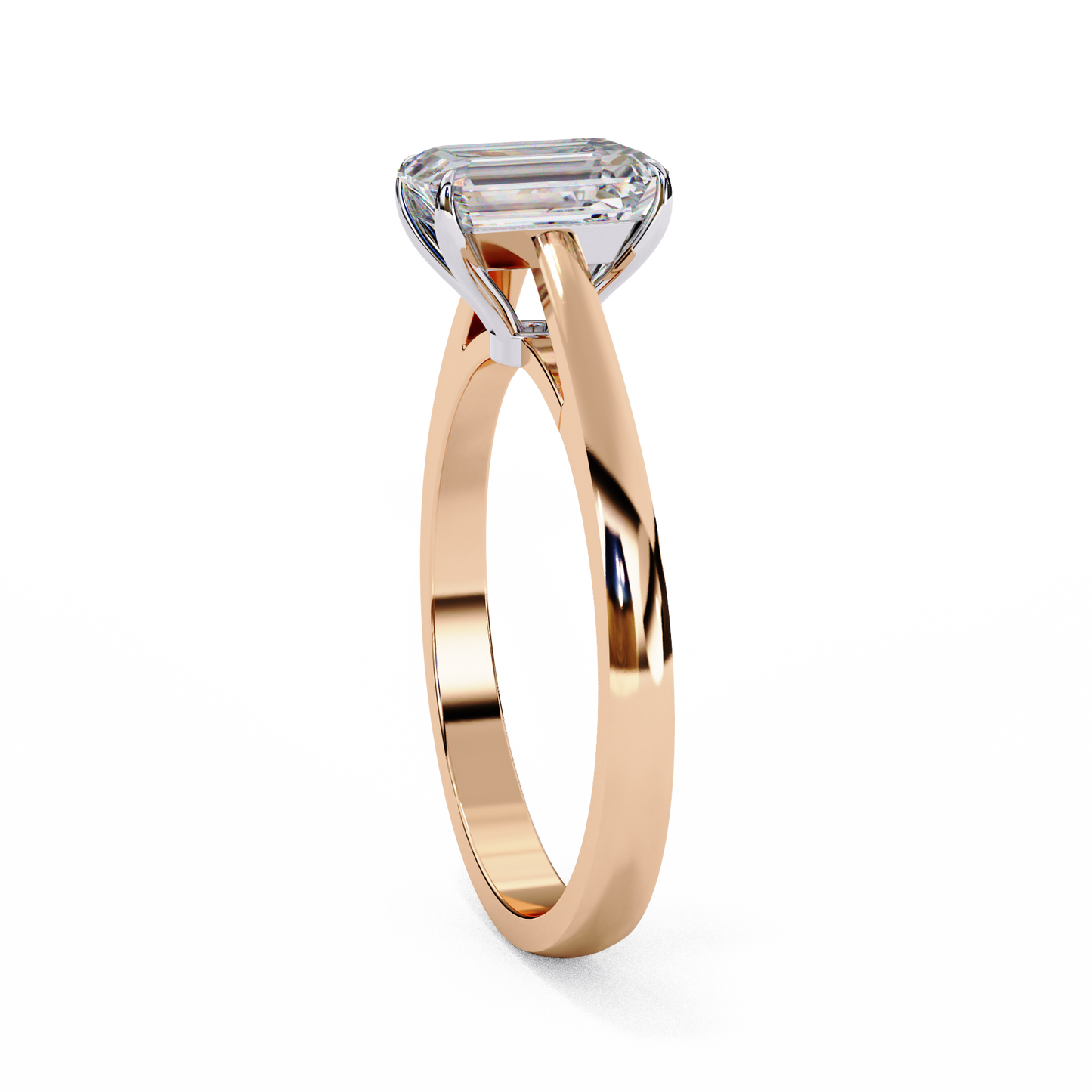 White Emerald 1.2 Ct Solitaire Ring
