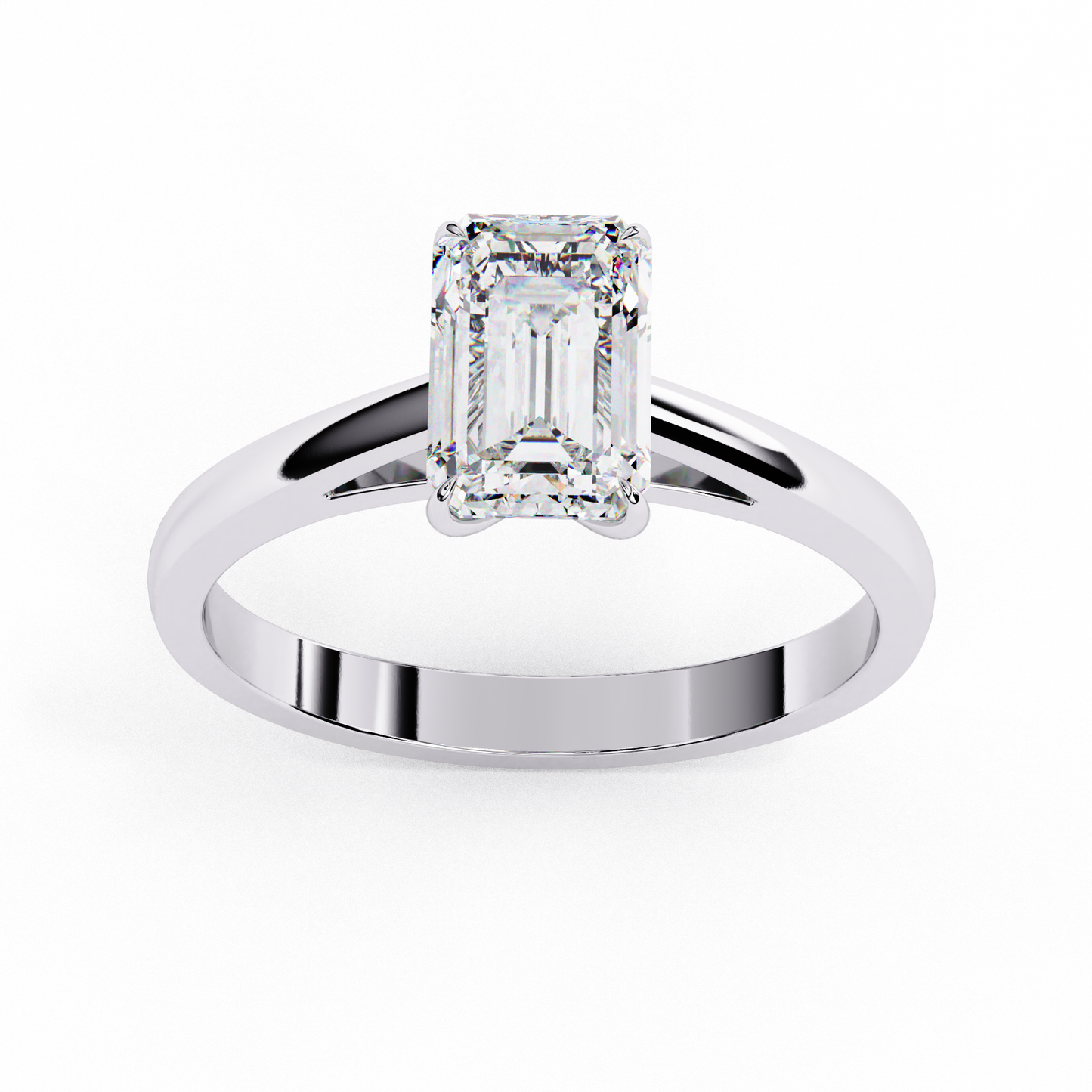 White Emerald 1.2 Ct Solitaire Ring