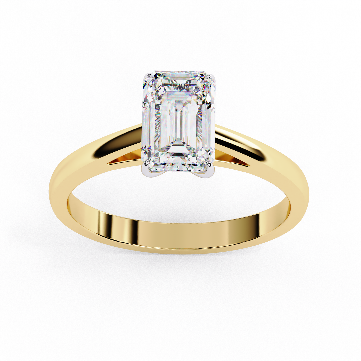 White Emerald 1.2 Ct Solitaire Ring