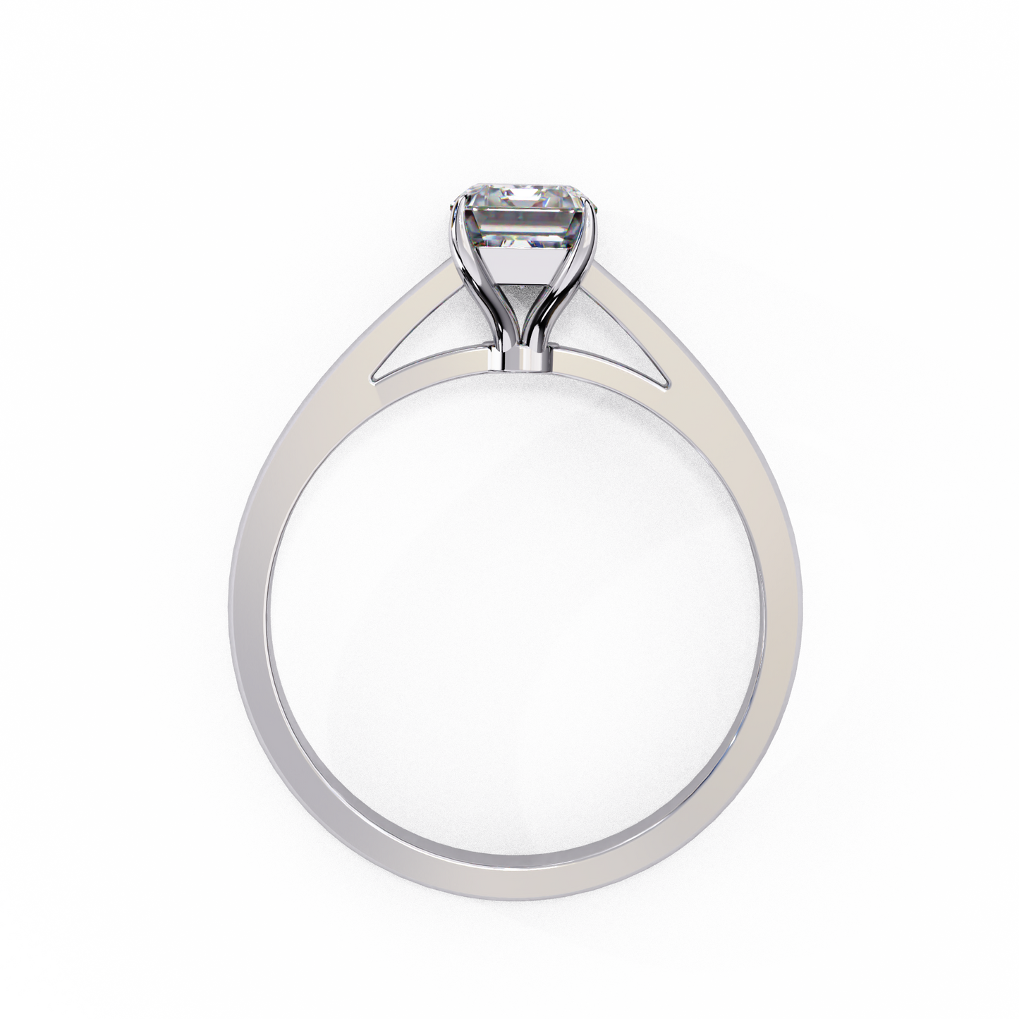 White Emerald 1.2 Ct Solitaire Ring