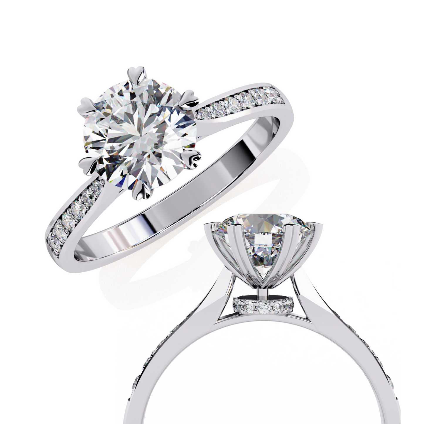Perfect Round Solitaire Engagement Ring