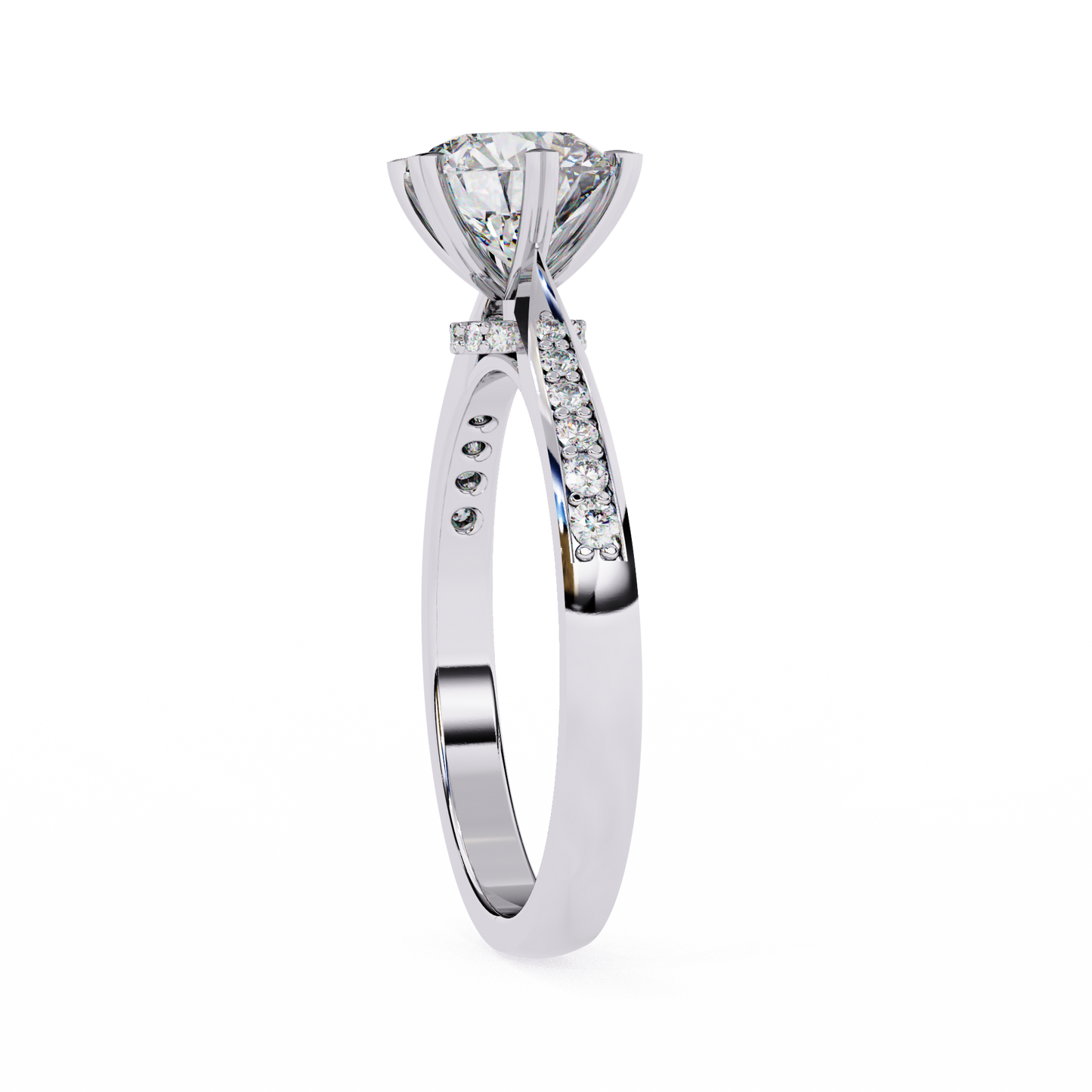 Perfect Round Solitaire Engagement Ring