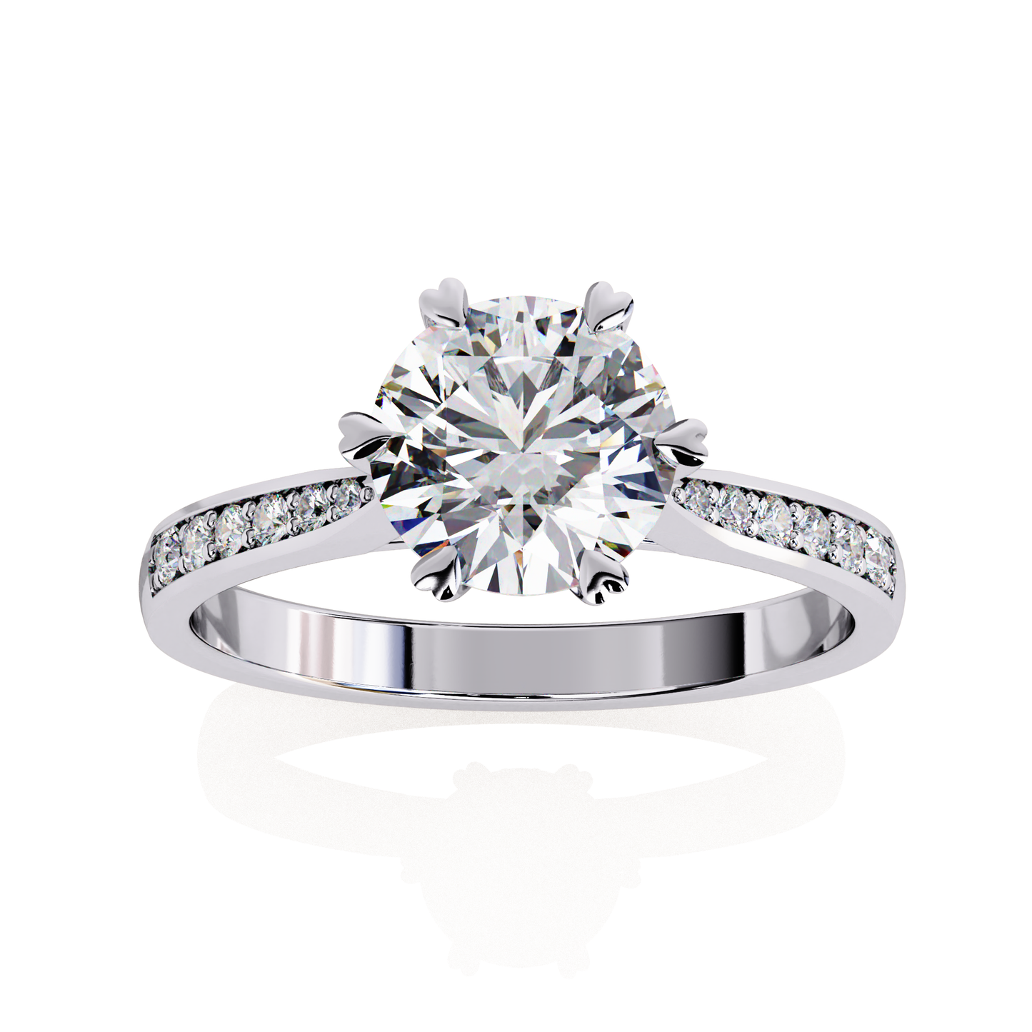 Perfect Round Solitaire Engagement Ring