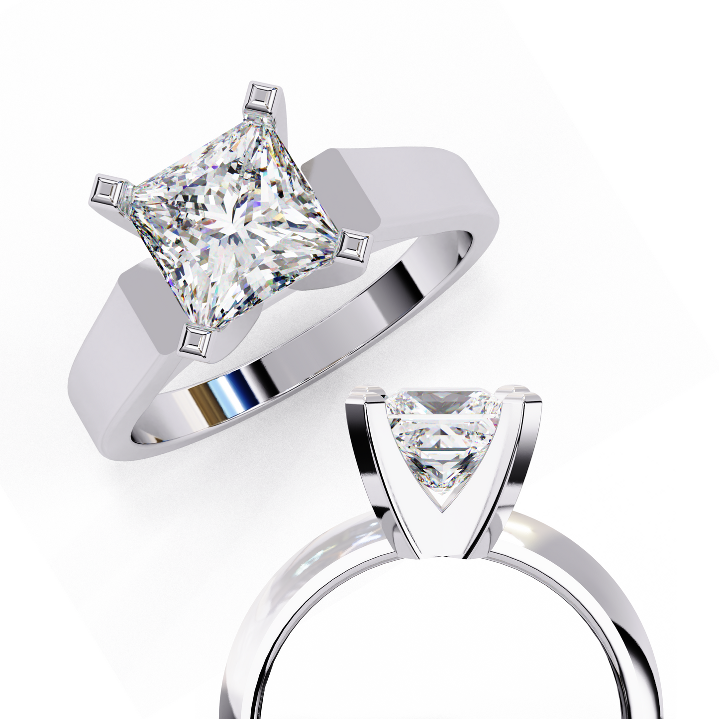 Dominion Princess Cut 1.72 Ct Solitaire Ring