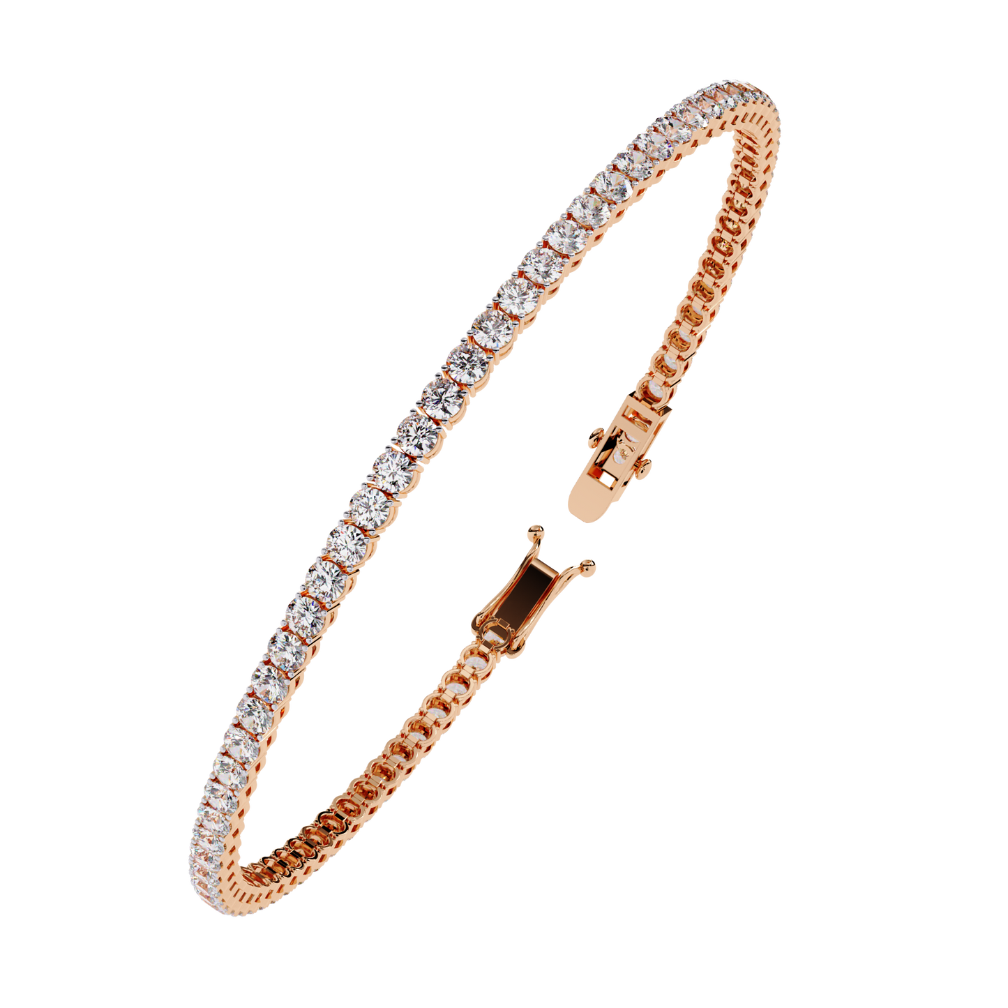 6 Pointer Round Diamond Tennis Bracelet