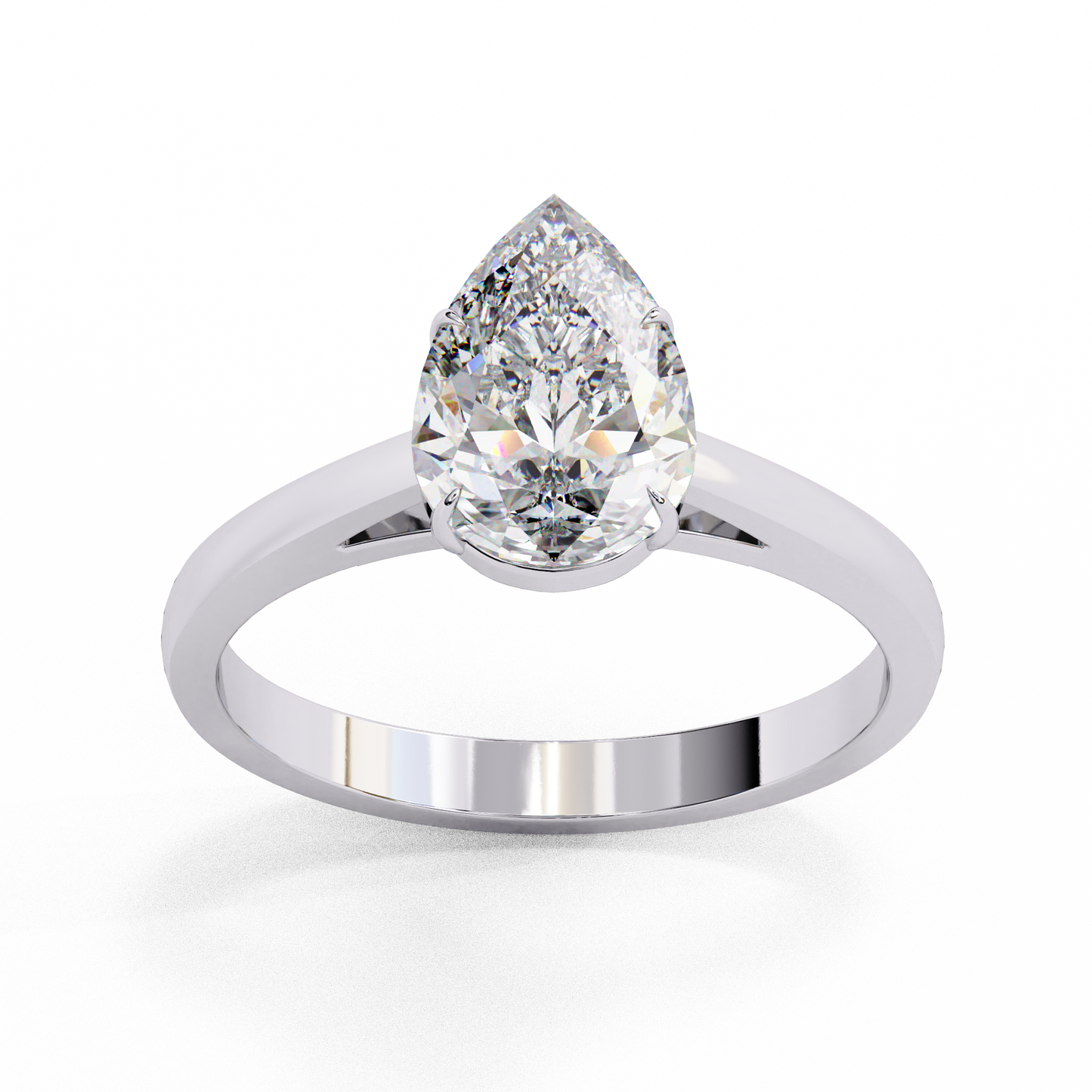 Pear Everyday Solitaire Ring