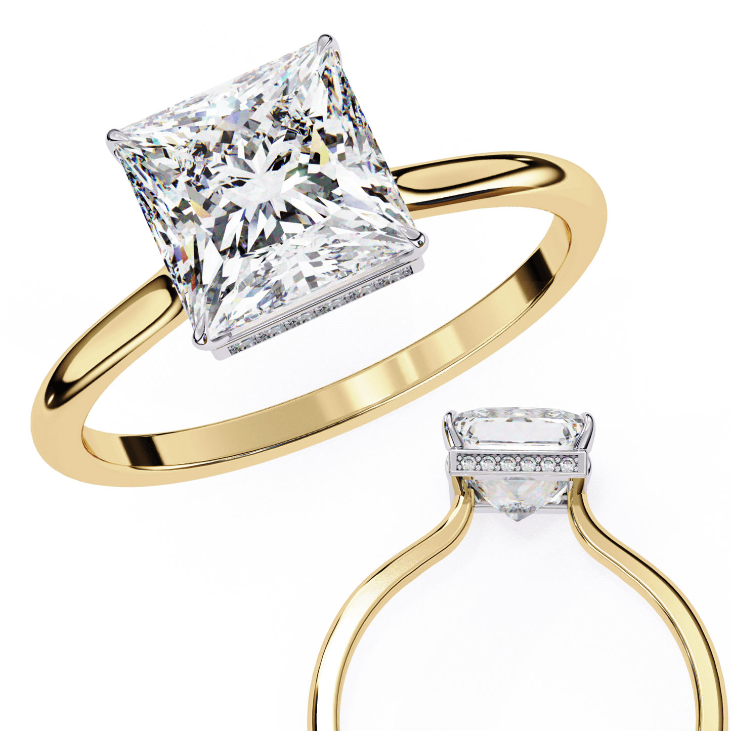 Prima Princess Cut 2.15 Carat Solitaire Ring