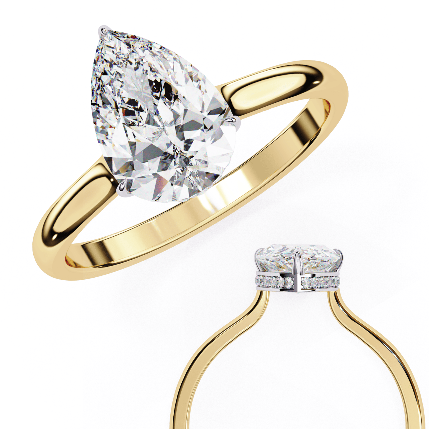 Pious Drop 1.8 Ct Pear Solitaire Ring