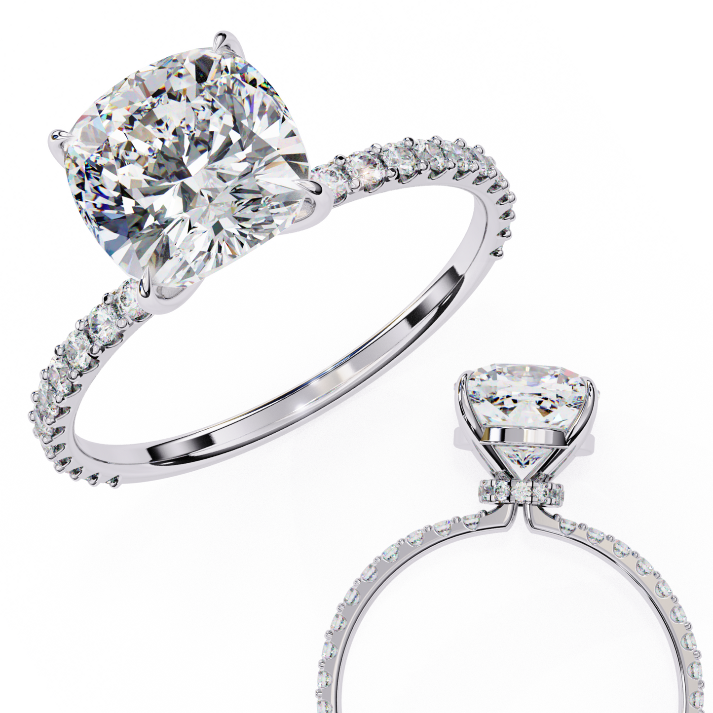 Jasmine Cushion Cut 2.56 Carat Solitaire Ring