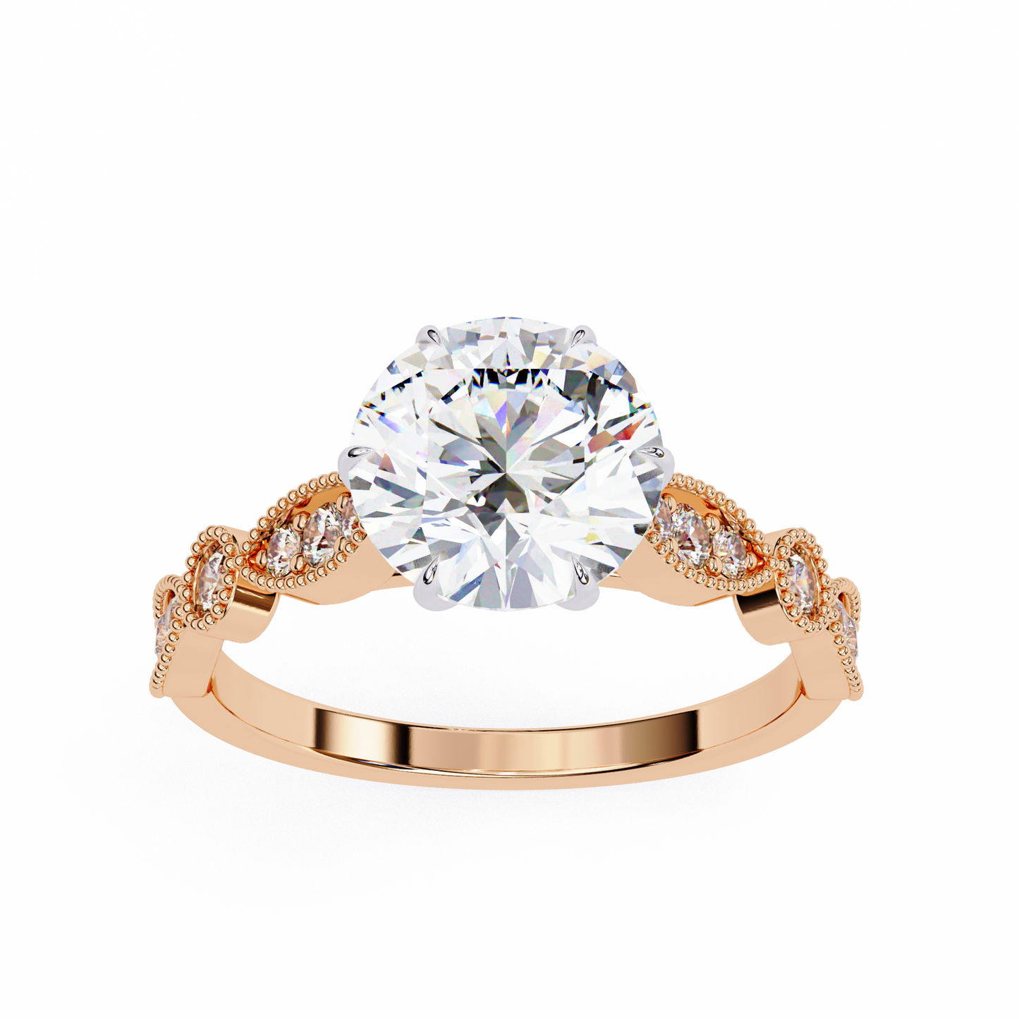 Golden Aura Round 1.92 Carat Solitaire Ring