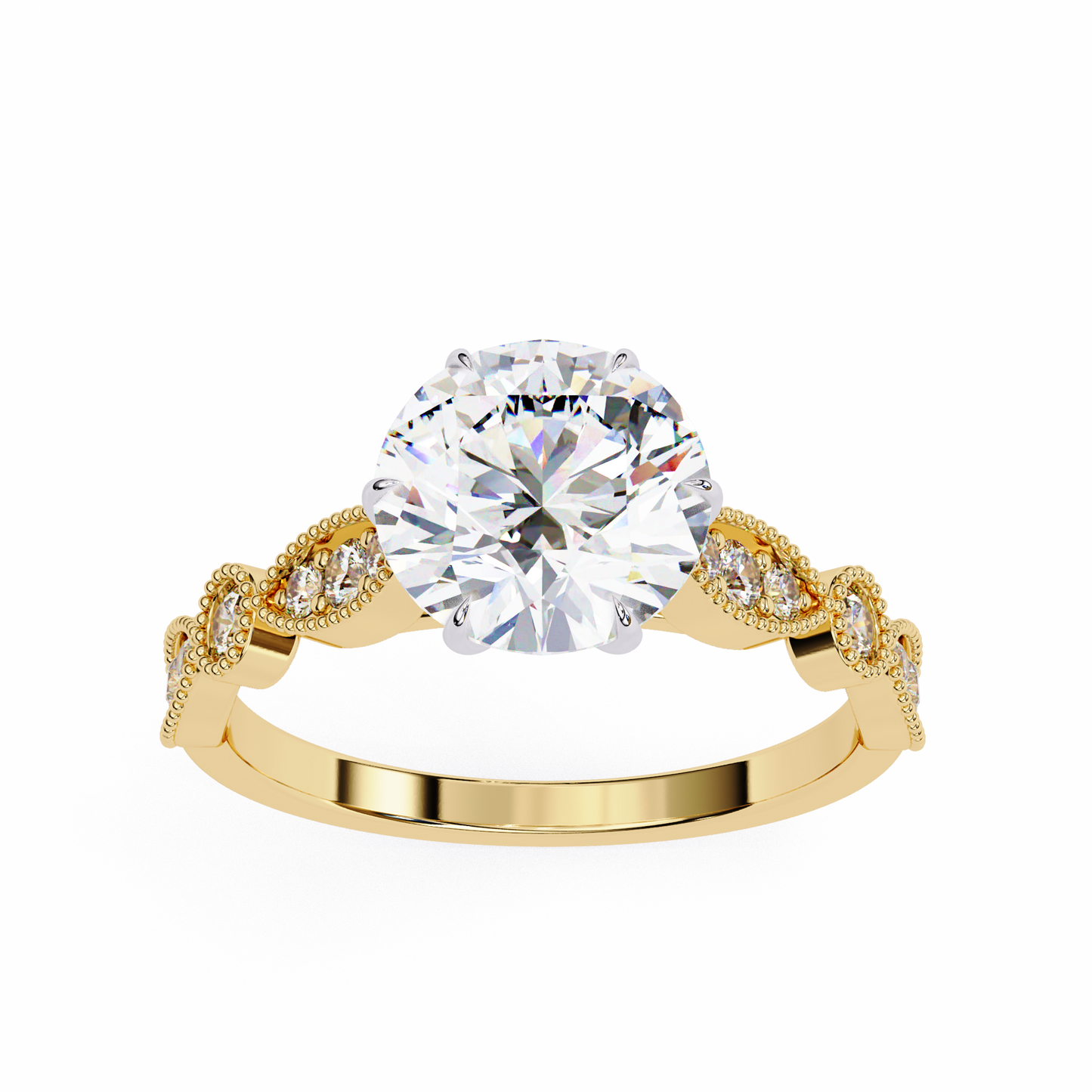 Golden Aura Round 1.92 Carat Solitaire Ring