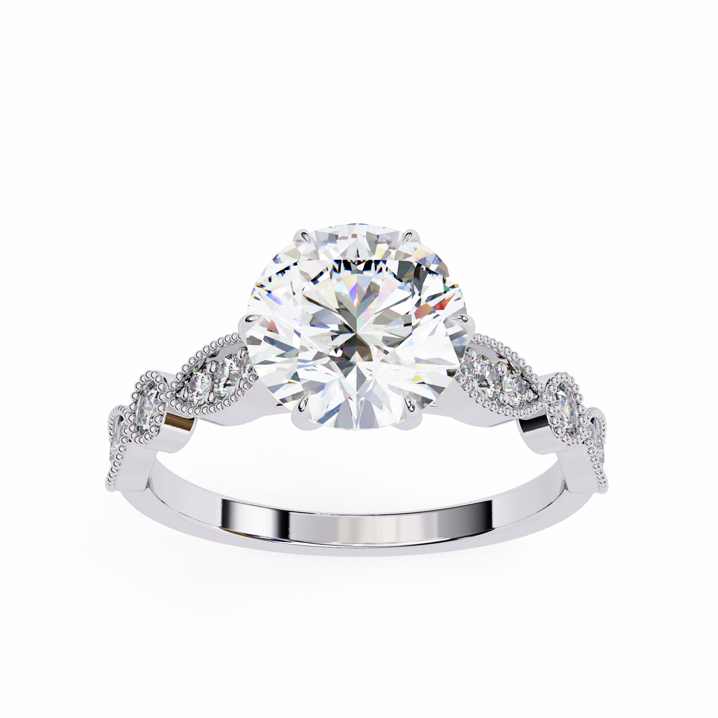 Golden Aura Round 1.92 Carat Solitaire Ring