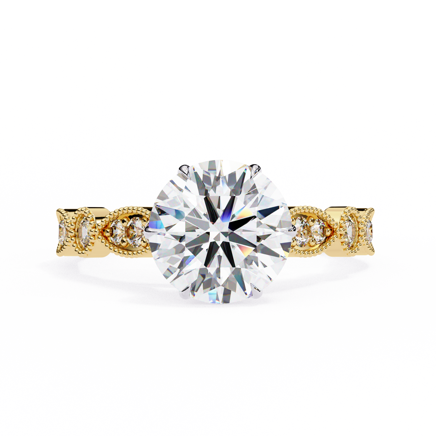 Golden Aura Round 1.92 Carat Solitaire Ring