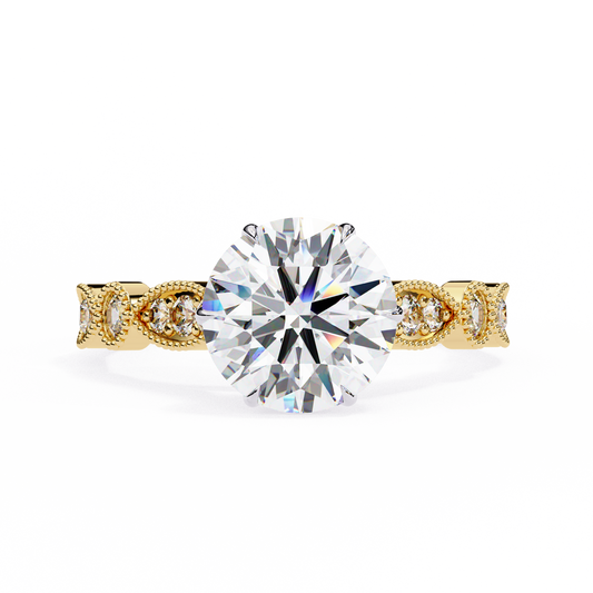 Golden Aura Round 1.92 Carat Solitaire Ring