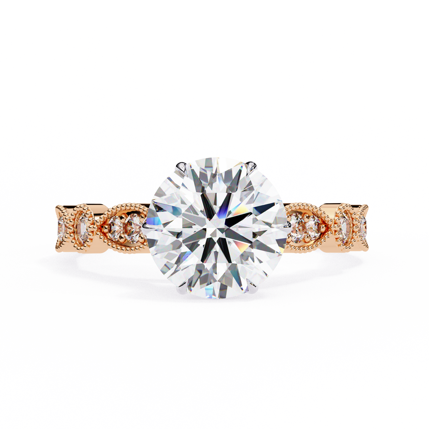 Golden Aura Round 1.92 Carat Solitaire Ring