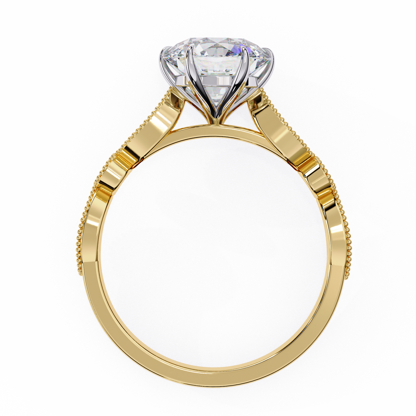 Golden Aura Round 1.92 Carat Solitaire Ring