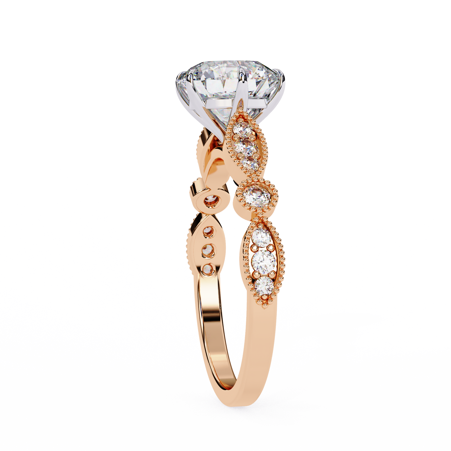 Golden Aura Round 1.92 Carat Solitaire Ring