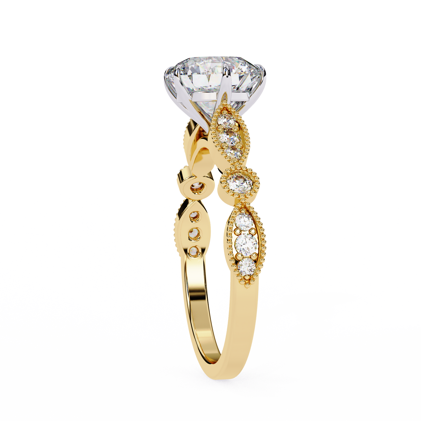 Golden Aura Round 1.92 Carat Solitaire Ring