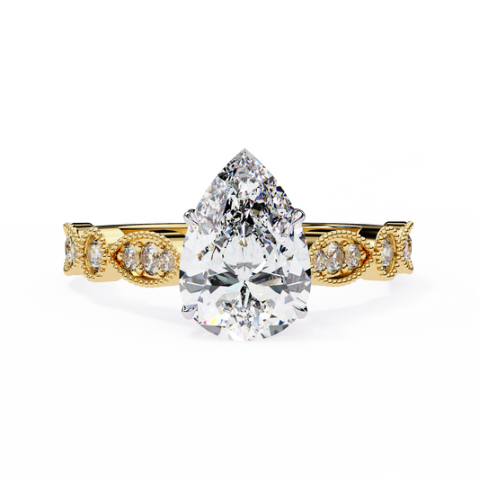 Love Pair Shape 0.89 Carat Solitaire Ring