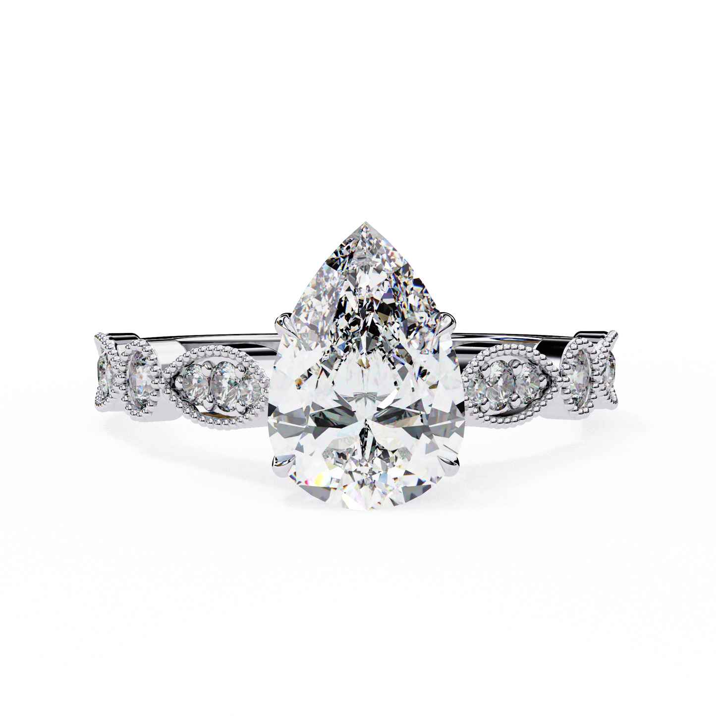 Love Pair Shape 0.89 Carat Solitaire Ring