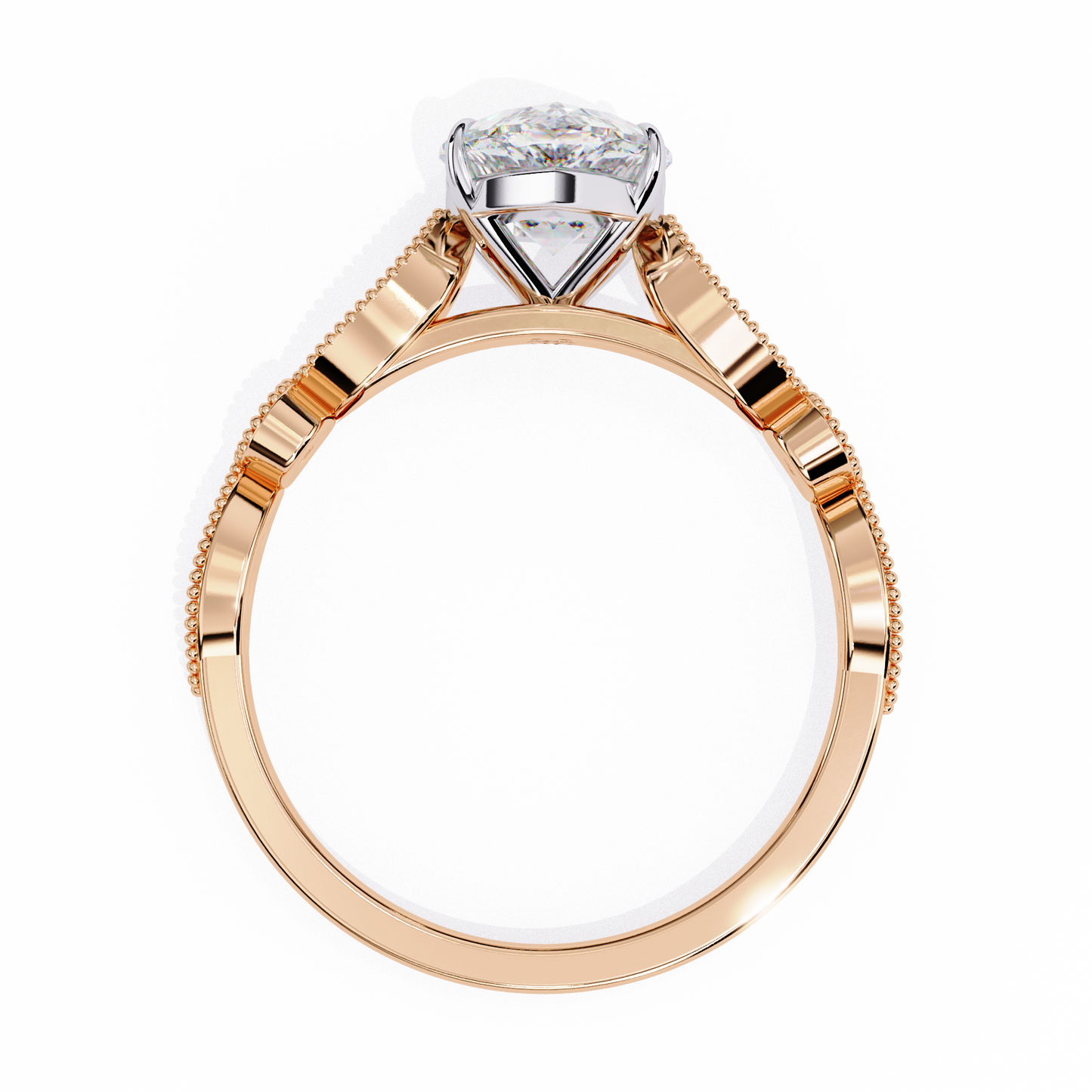 Love Pair Shape 0.89 Carat Solitaire Ring
