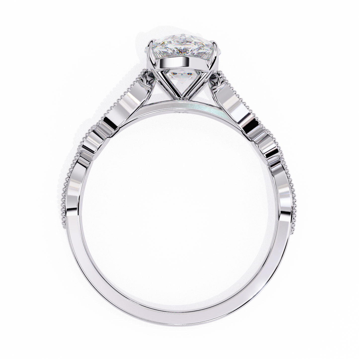 Love Pair Shape 0.89 Carat Solitaire Ring