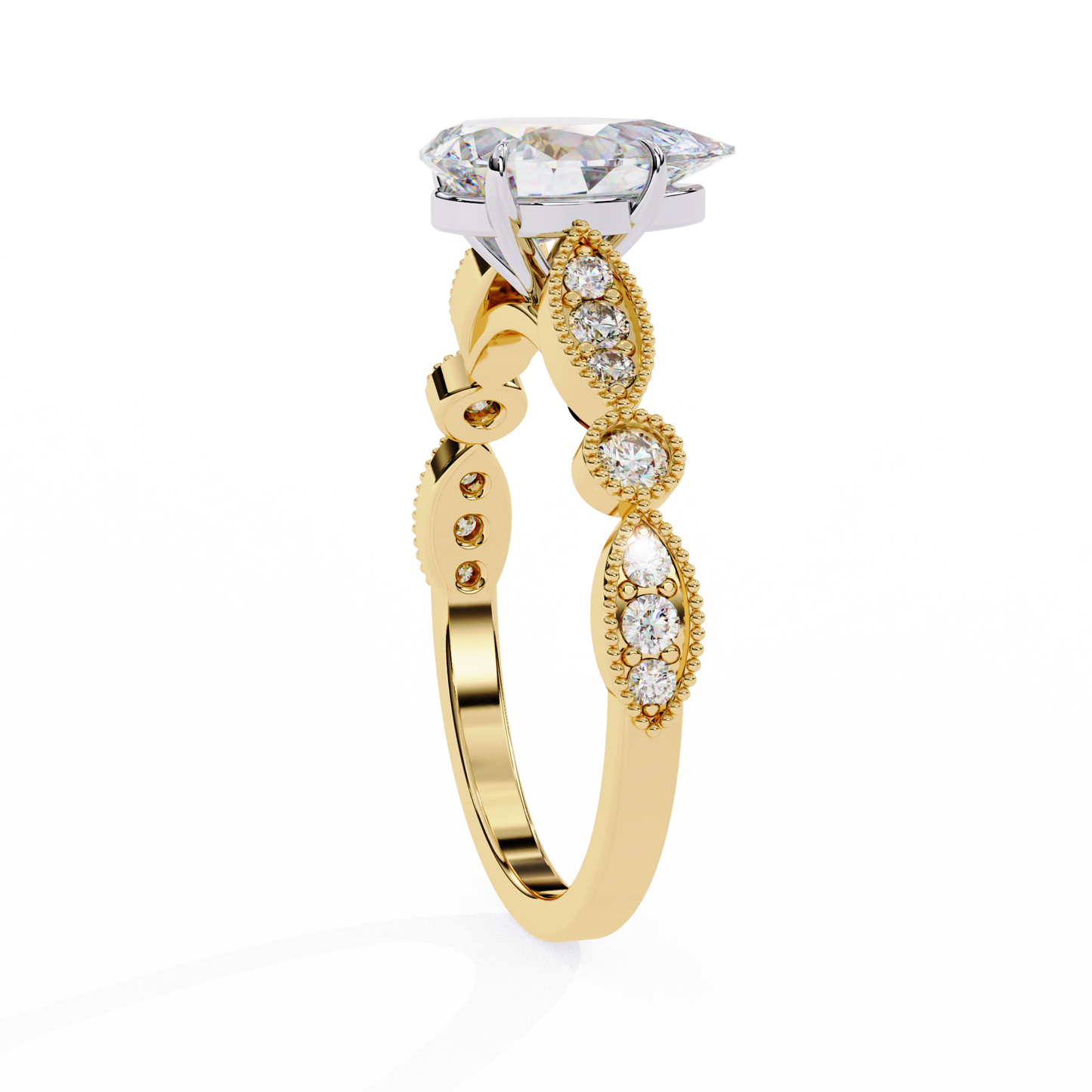 Love Pair Shape 0.89 Carat Solitaire Ring