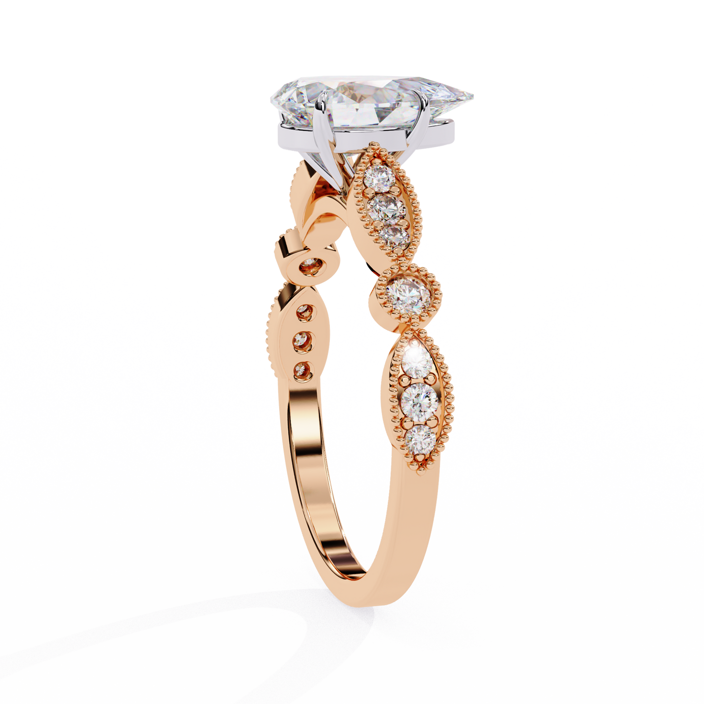 Love Pair Shape 0.89 Carat Solitaire Ring