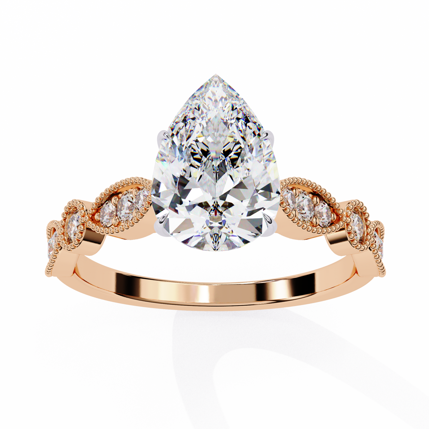 Love Pair Shape 0.89 Carat Solitaire Ring