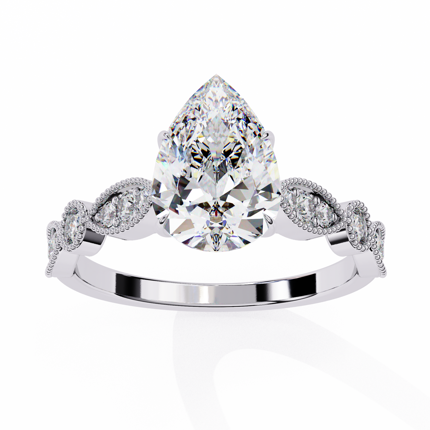 Love Pair Shape 0.89 Carat Solitaire Ring