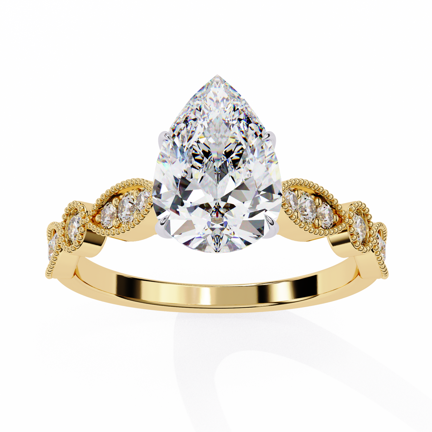 Love Pair Shape 0.89 Carat Solitaire Ring
